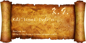 Kölcsei Iván névjegykártya
