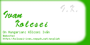 ivan kolcsei business card